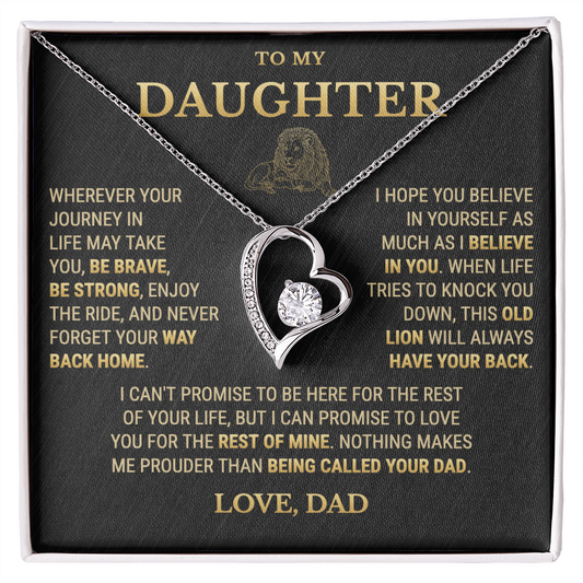 To My Daughter Necklace From Dad – This Old Lion Will Always Have Your Back