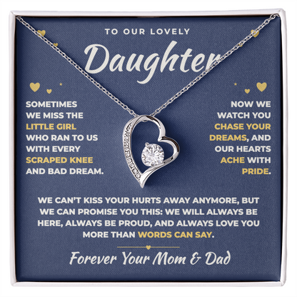 To Our Daughter Necklace From Mom & Dad – Our Hearts Ache With Pride (md.lg.3.fl)
