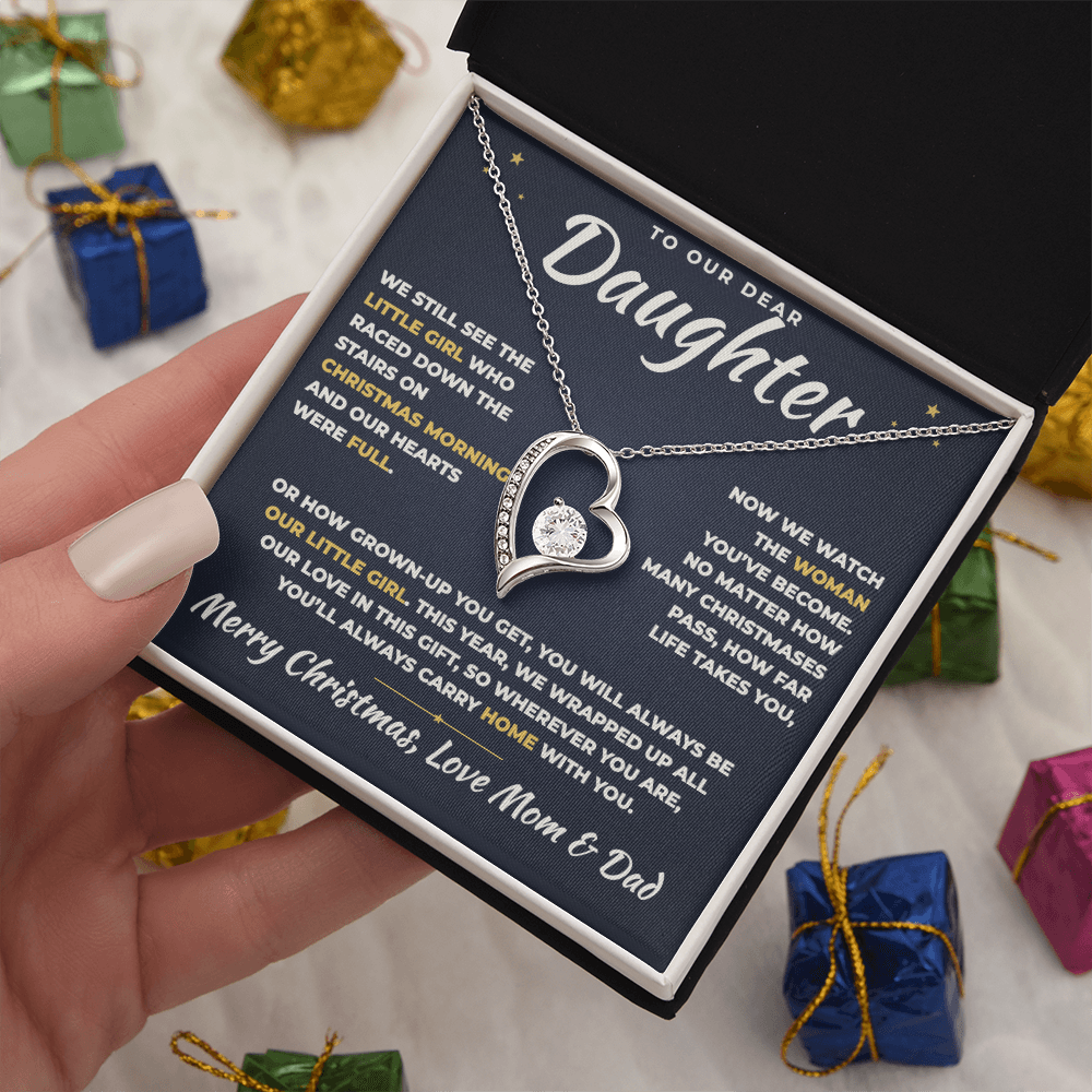 To Our Daughter Christmas Necklace From Mom & Dad – Always Our Little Girl (md.lg.1.fl)