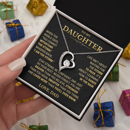 To My Daughter Necklace From Dad – I Am The Storm