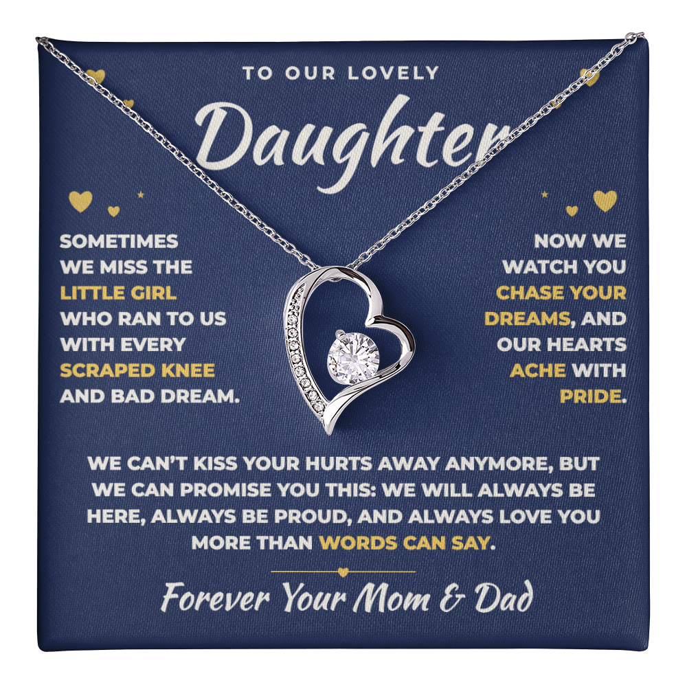 To Our Daughter Necklace From Mom & Dad – Our Hearts Ache With Pride (md.lg.3.fl)