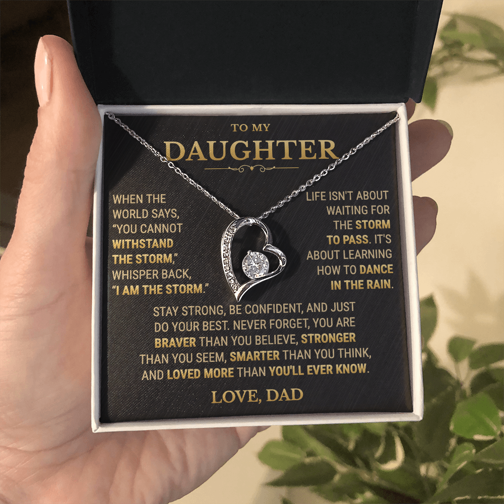 To My Daughter Necklace From Dad – I Am The Storm
