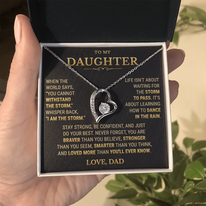 To My Daughter Necklace From Dad – I Am The Storm