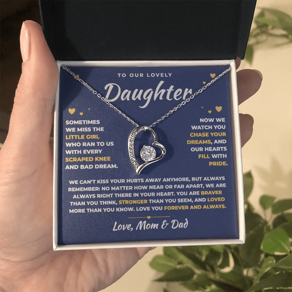 To Our Daughter Necklace From Mom & Dad – Always Right There In Your Heart