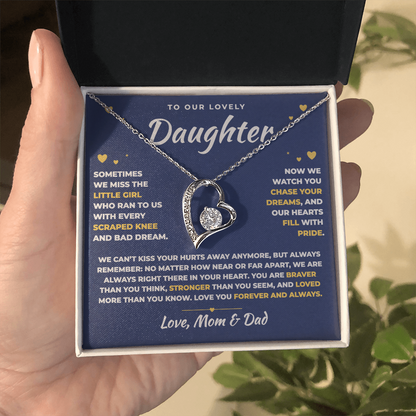 To Our Daughter Necklace From Mom & Dad – Always Right There In Your Heart