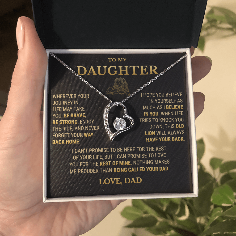 To My Daughter Necklace From Dad – This Old Lion Will Always Have Your Back