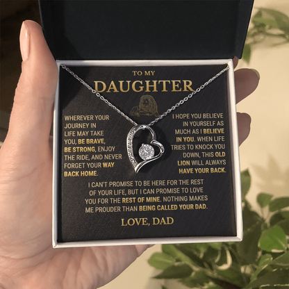 To My Daughter Necklace From Dad – This Old Lion Will Always Have Your Back