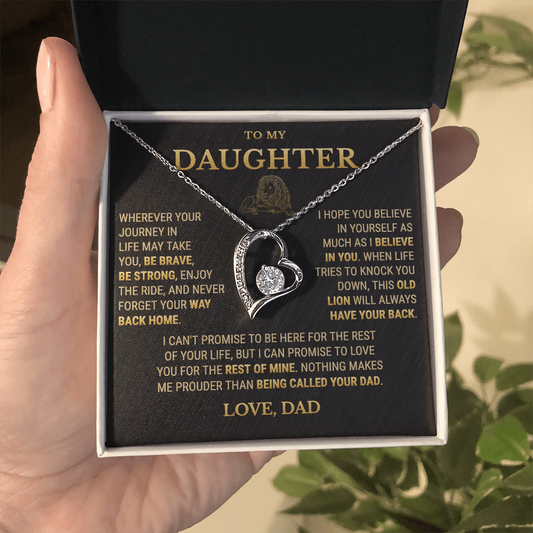 To My Daughter Necklace From Dad – This Old Lion Will Always Have Your Back
