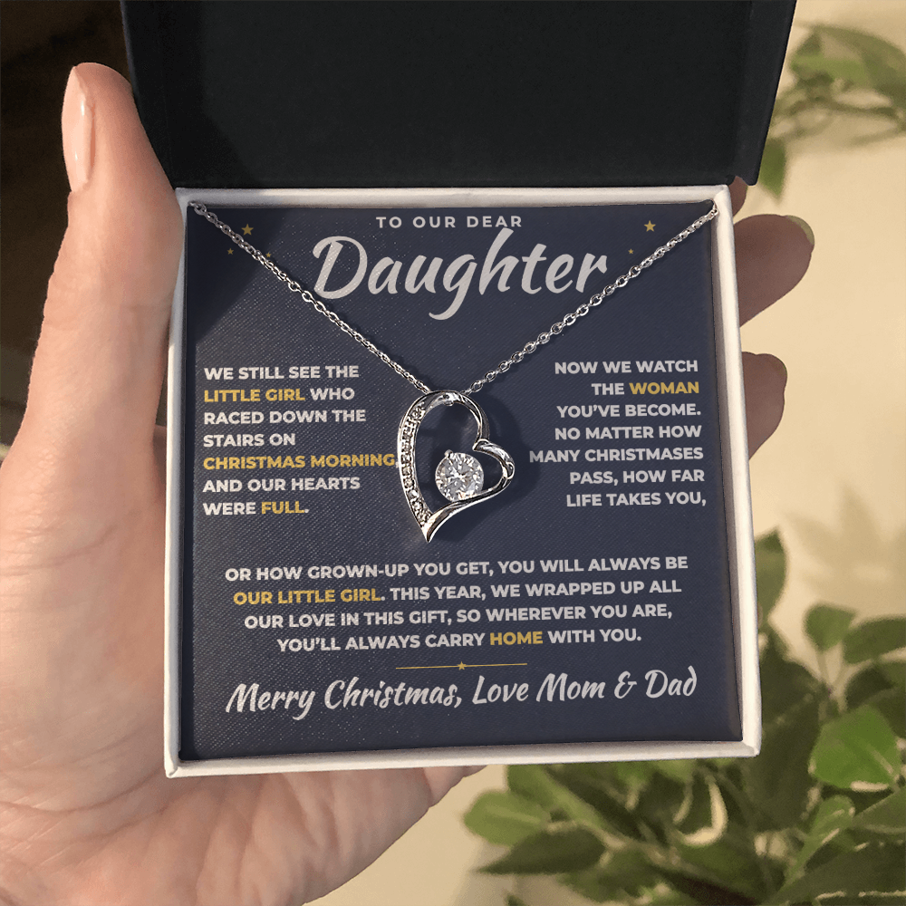 To Our Daughter Christmas Necklace From Mom & Dad – Always Our Little Girl (md.lg.1.fl)