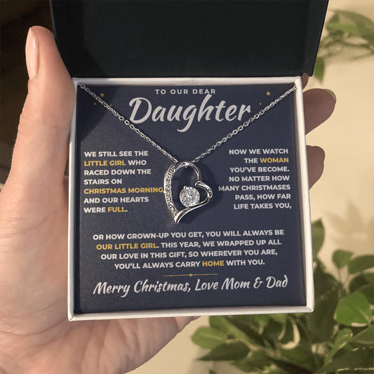 To Our Daughter Christmas Necklace From Mom & Dad – Always Our Little Girl