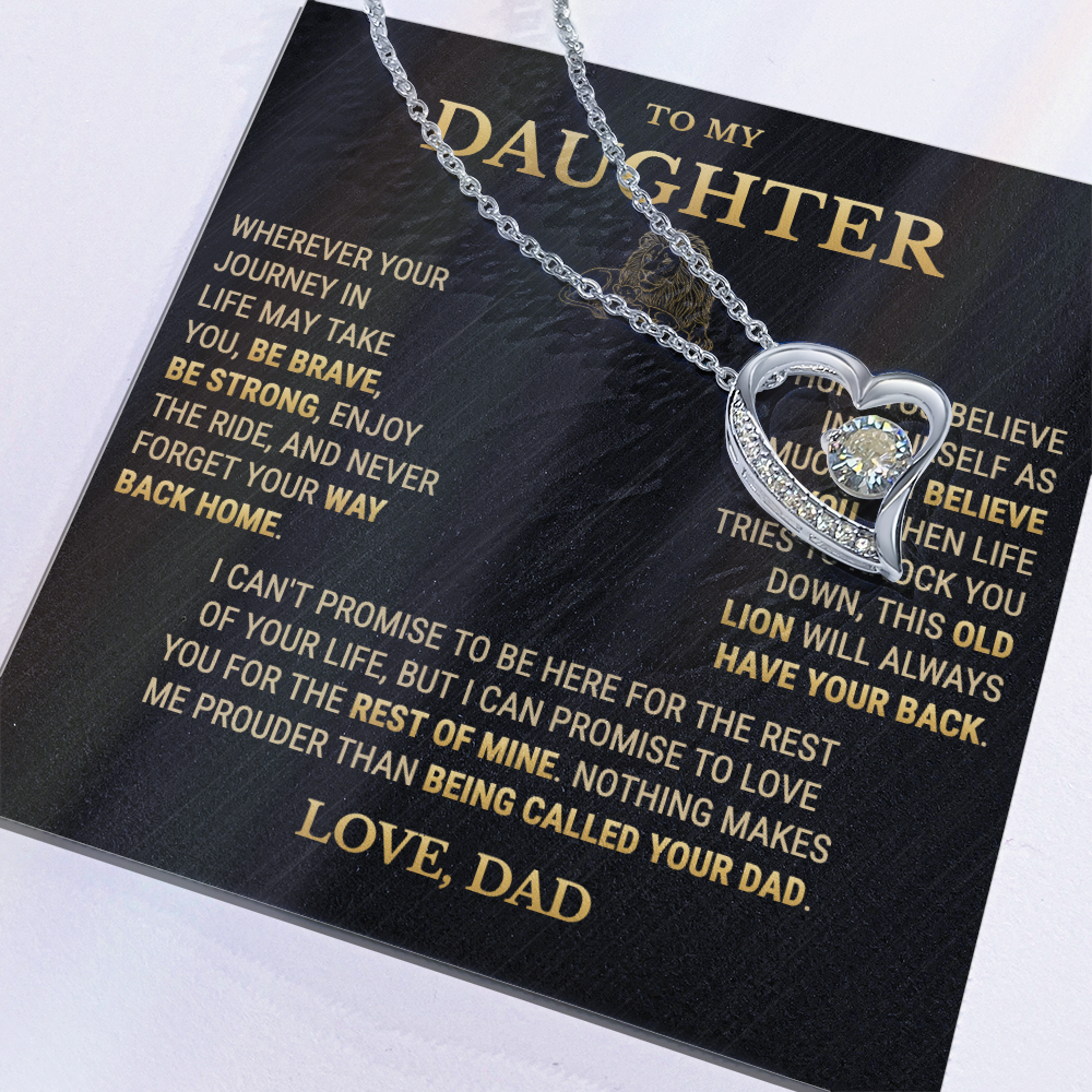 To My Daughter Necklace From Dad – This Old Lion Will Always Have Your Back