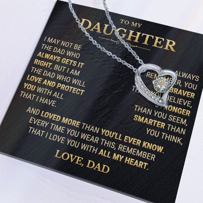 To My Daughter Necklace From Dad – The Dad Who Will Love And Protect You