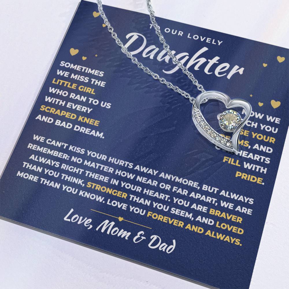 To Our Daughter Necklace From Mom & Dad – Always Right There In Your Heart