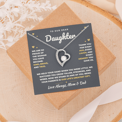 To Our Daughter Necklace From Mom & Dad – Our Life's Greatest Gift