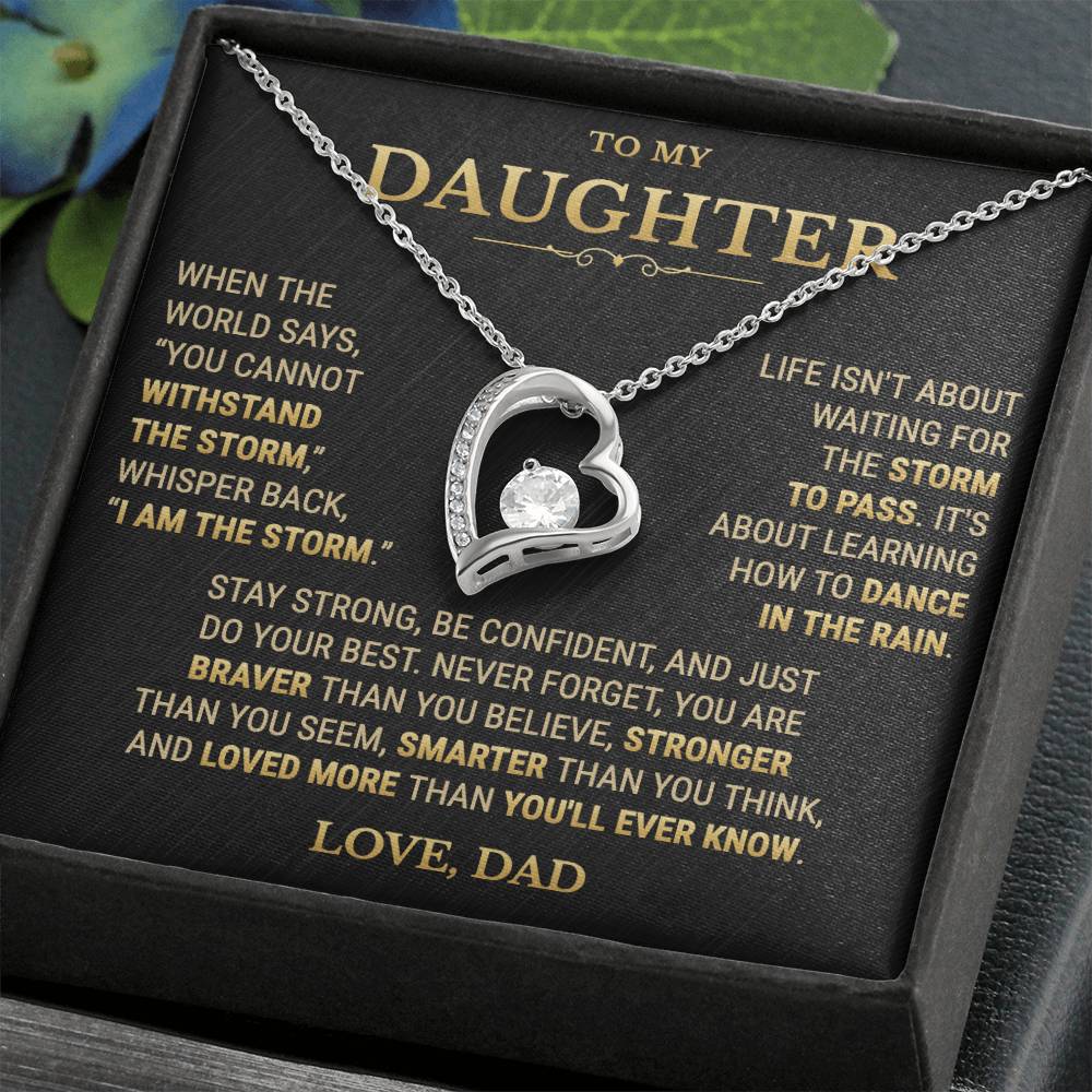 To My Daughter Necklace From Dad – I Am The Storm