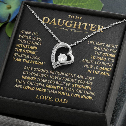 To My Daughter Necklace From Dad – I Am The Storm