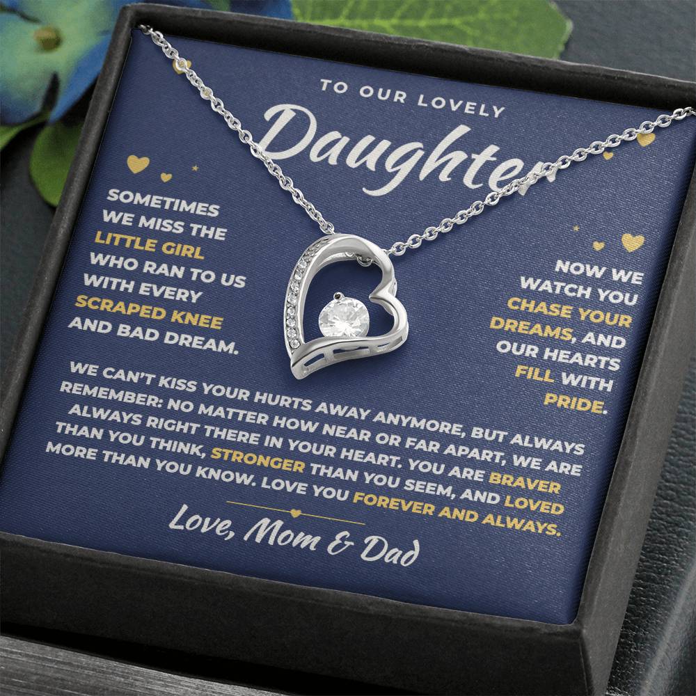 To Our Daughter Necklace From Mom & Dad – Always Right There In Your Heart