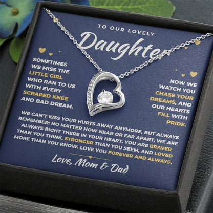 To Our Daughter Necklace From Mom & Dad – Always Right There In Your Heart