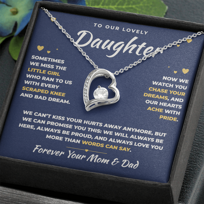 To Our Daughter Necklace From Mom & Dad – Our Hearts Ache With Pride