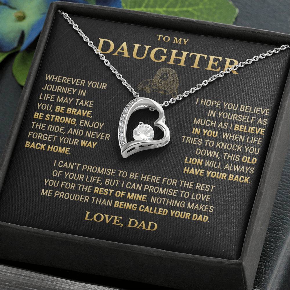 To My Daughter Necklace From Dad – This Old Lion Will Always Have Your Back