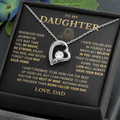 To My Daughter Necklace From Dad – This Old Lion Will Always Have Your Back