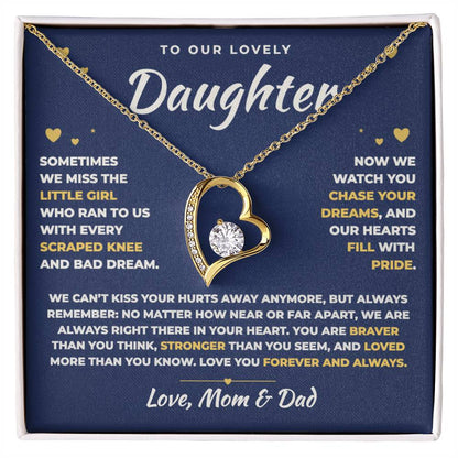 To Our Daughter Necklace From Mom & Dad – Always Right There In Your Heart