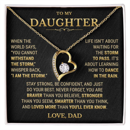 To My Daughter Necklace From Dad – I Am The Storm