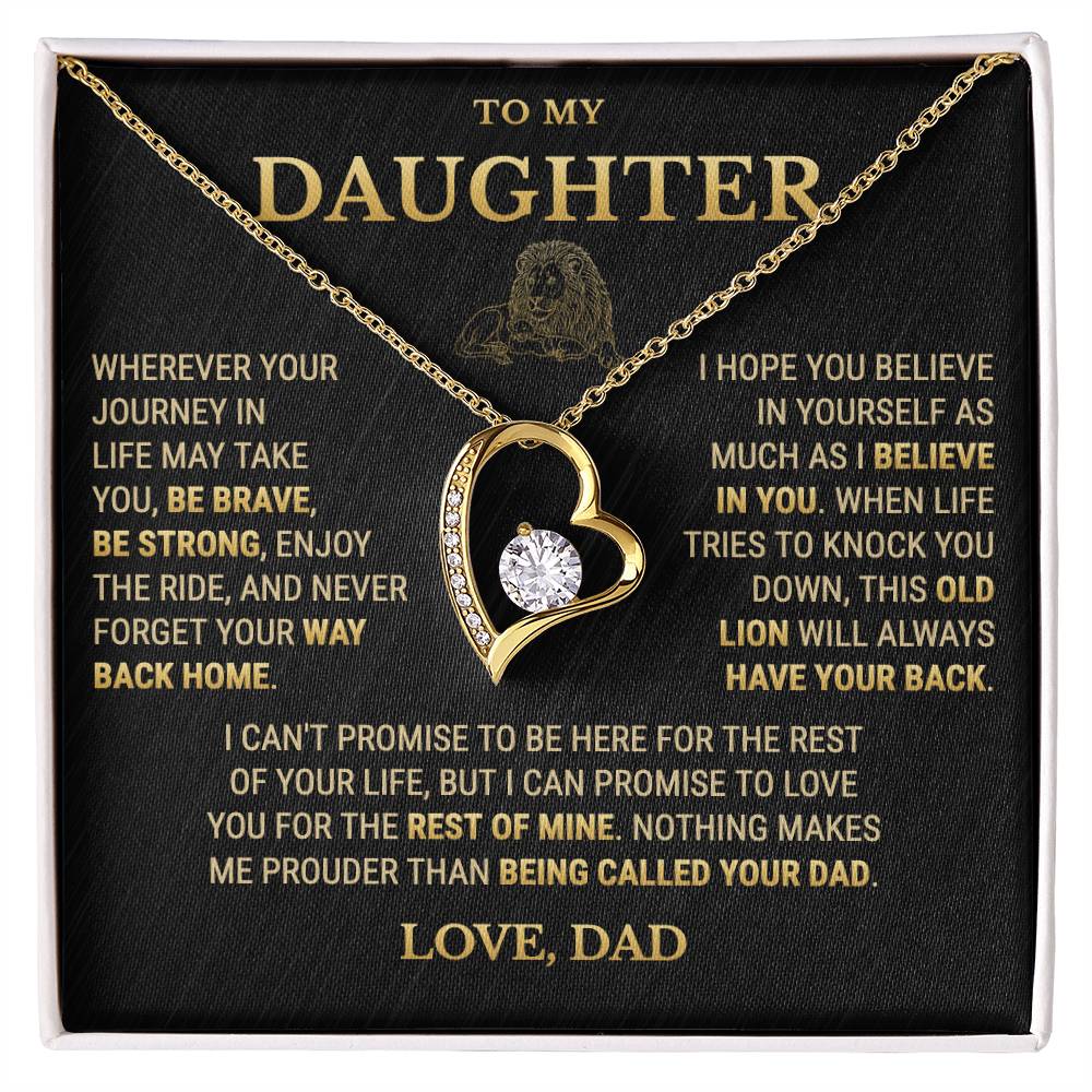 To My Daughter Necklace From Dad – This Old Lion Will Always Have Your Back