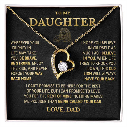 To My Daughter Necklace From Dad – This Old Lion Will Always Have Your Back