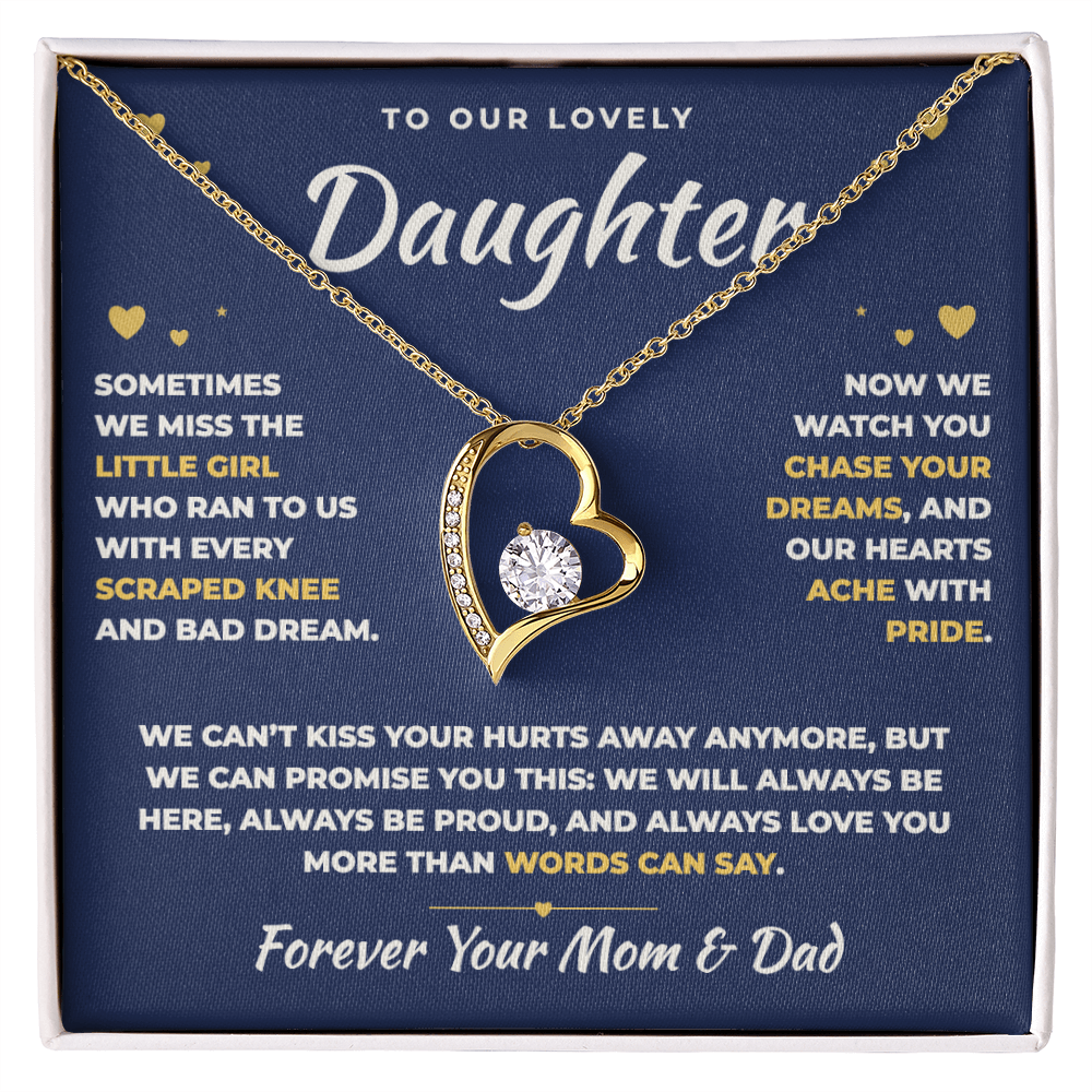 To Our Daughter Necklace From Mom & Dad – Our Hearts Ache With Pride (md.lg.3.fl)