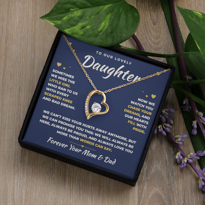 To Our Daughter Necklace From Mom & Dad – Our Hearts Fill With Pride
