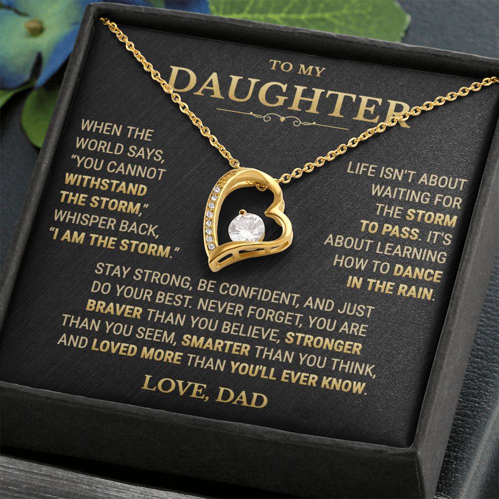To My Daughter Necklace From Dad – I Am The Storm