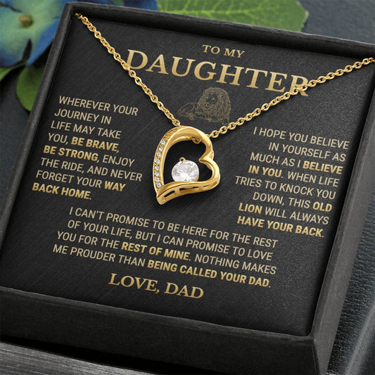 To My Daughter Necklace From Dad – This Old Lion Will Always Have Your Back