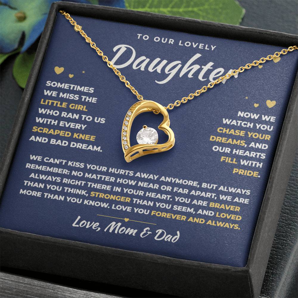 To Our Daughter Necklace From Mom & Dad – Always Right There In Your Heart