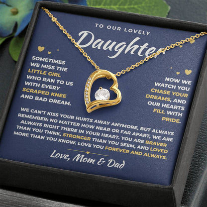To Our Daughter Necklace From Mom & Dad – Always Right There In Your Heart