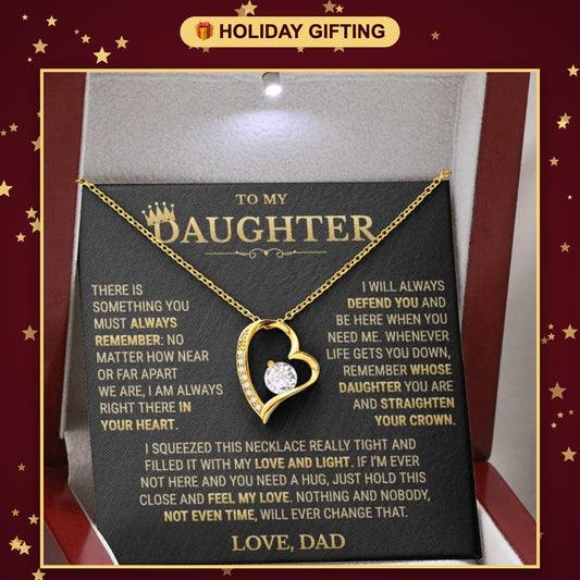 To My Daughter necklace from Dad gift box, holiday gifting