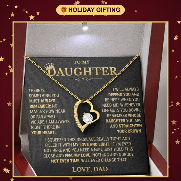 To My Daughter necklace from Dad gift box, holiday gifting