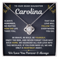 To Our Daughter Necklace From Mom & Dad – Love Will Follow- Personalize