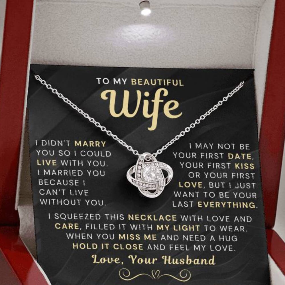 My Beautiful Wife Necklace - I Couldn't Live Without You (189.lk.006b.3.3)