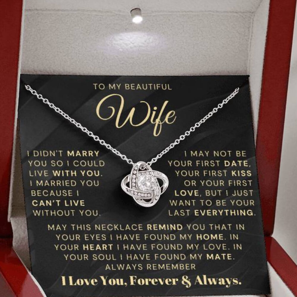 My Beautiful Wife Necklace - I Couldn't Live Without You (189.lk.006b.5.1.2.2)