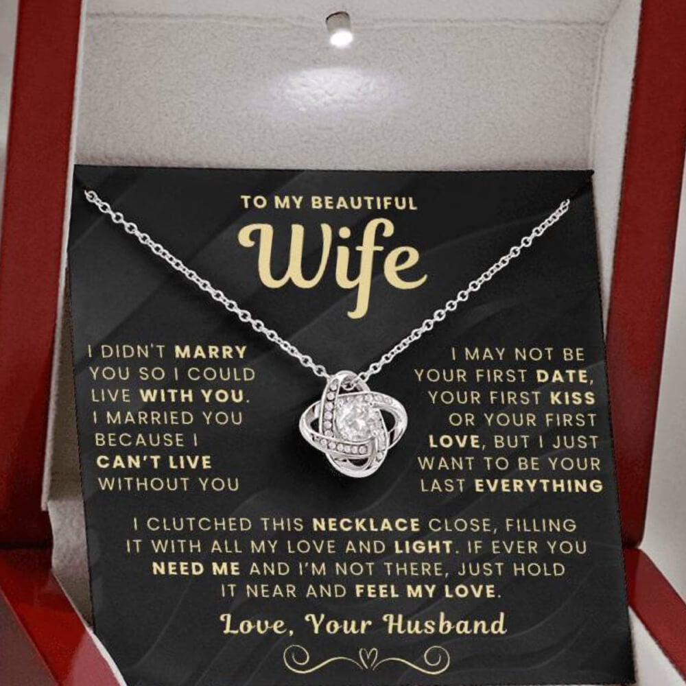 My Beautiful Wife Necklace - I Couldn't Live Without You (189.lk.006b.5.1.2.5)