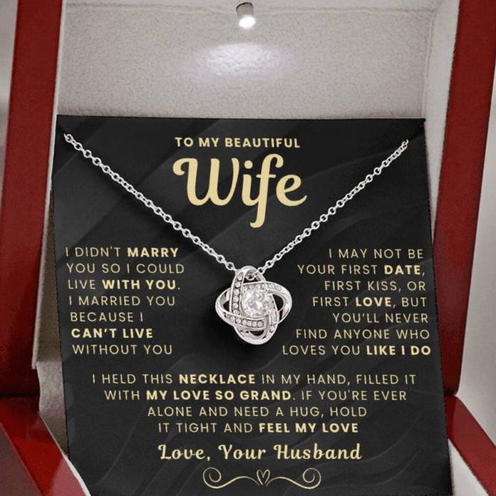 My Beautiful Wife Necklace - I Couldn't Live Without You (189.lk.006b.5.1.2.6)