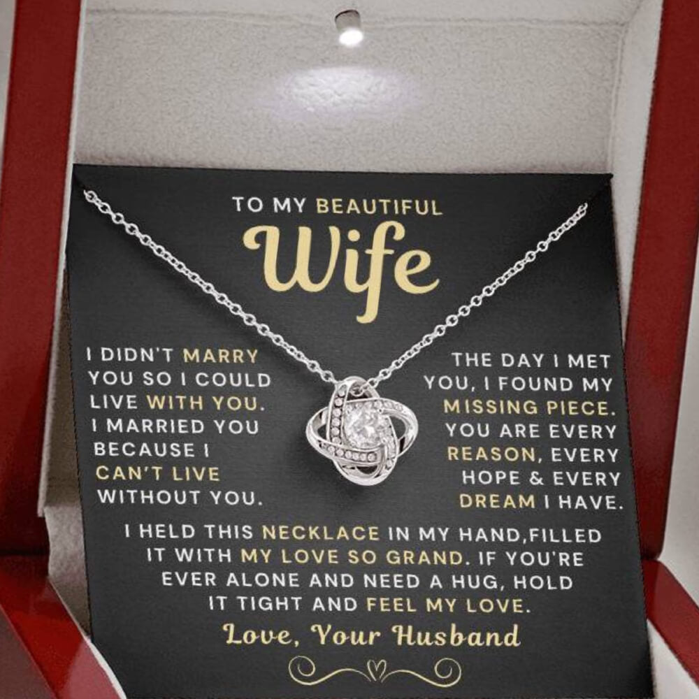 My Beautiful Wife Necklace - I Couldn't Live Without You (189.lk.006b.5.2)