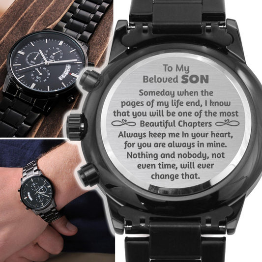 Beloved Son Beautiful Chapters Engraved Watch