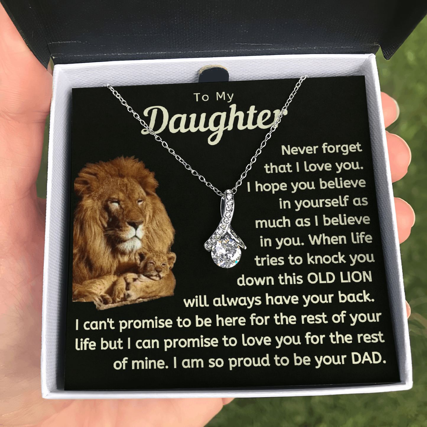 Daughter This Old Lion Will Always Have Your Back Necklace (d.lk.006)