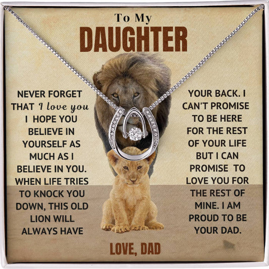Dad to Daughter This Old Lion Will Always Have Your Back Necklace (d.lil.009)