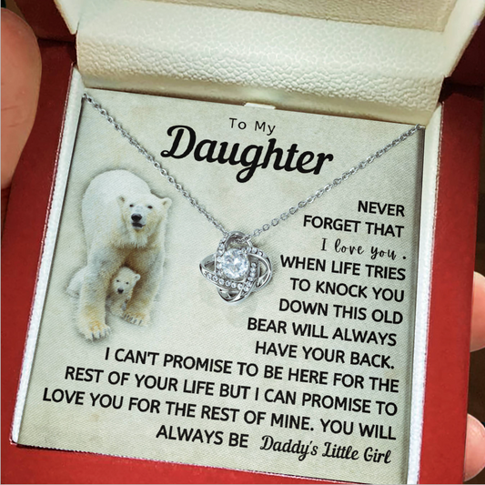 Daughter This Old Bear Will Always Have Your Back Necklace (d.lk.008)