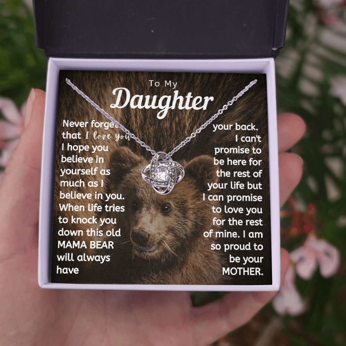 Daughter Necklace - This Mama Bear Will Always Have Your Back