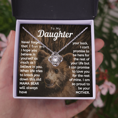 Daughter Necklace - This Mama Bear Will Always Have Your Back