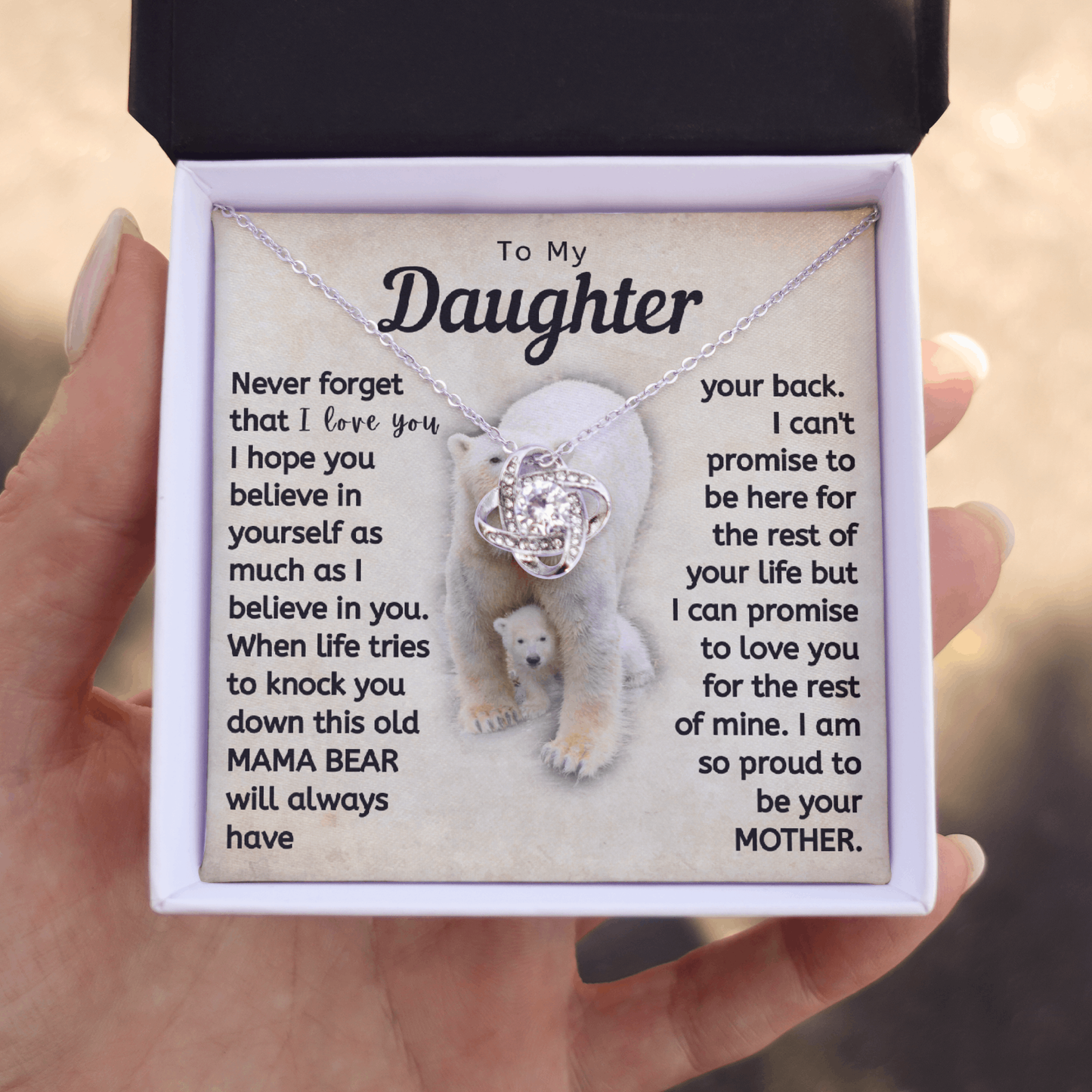 Daughter This Mama Bear Will Always Have Your Back Necklace (d.lk.003)